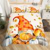 Happy Thanksgiving Duvet Cover Fall Maple Leaf Bedding Collection Microfiber Gnome Gold Pumpkin Farm Harvest Comforter Cover King Size