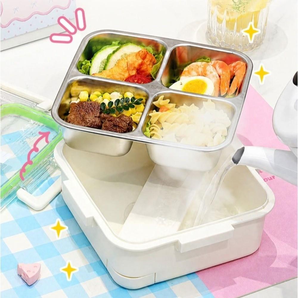 Thermal Insulation Bento Box 304 Stainless Steel Food Container Divided Lunch Box For Meal Prep
