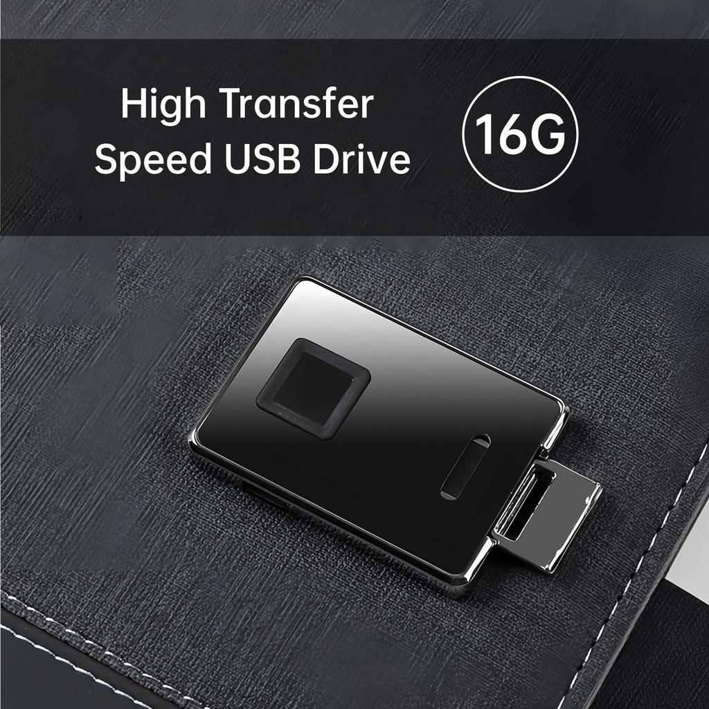 Кожаный блокнот формата А5 с функцией блокировки отпечатков пальцев и высокоскоростным USB-накопителем на 16 ГБ, ежедневник-планировщик в линейке