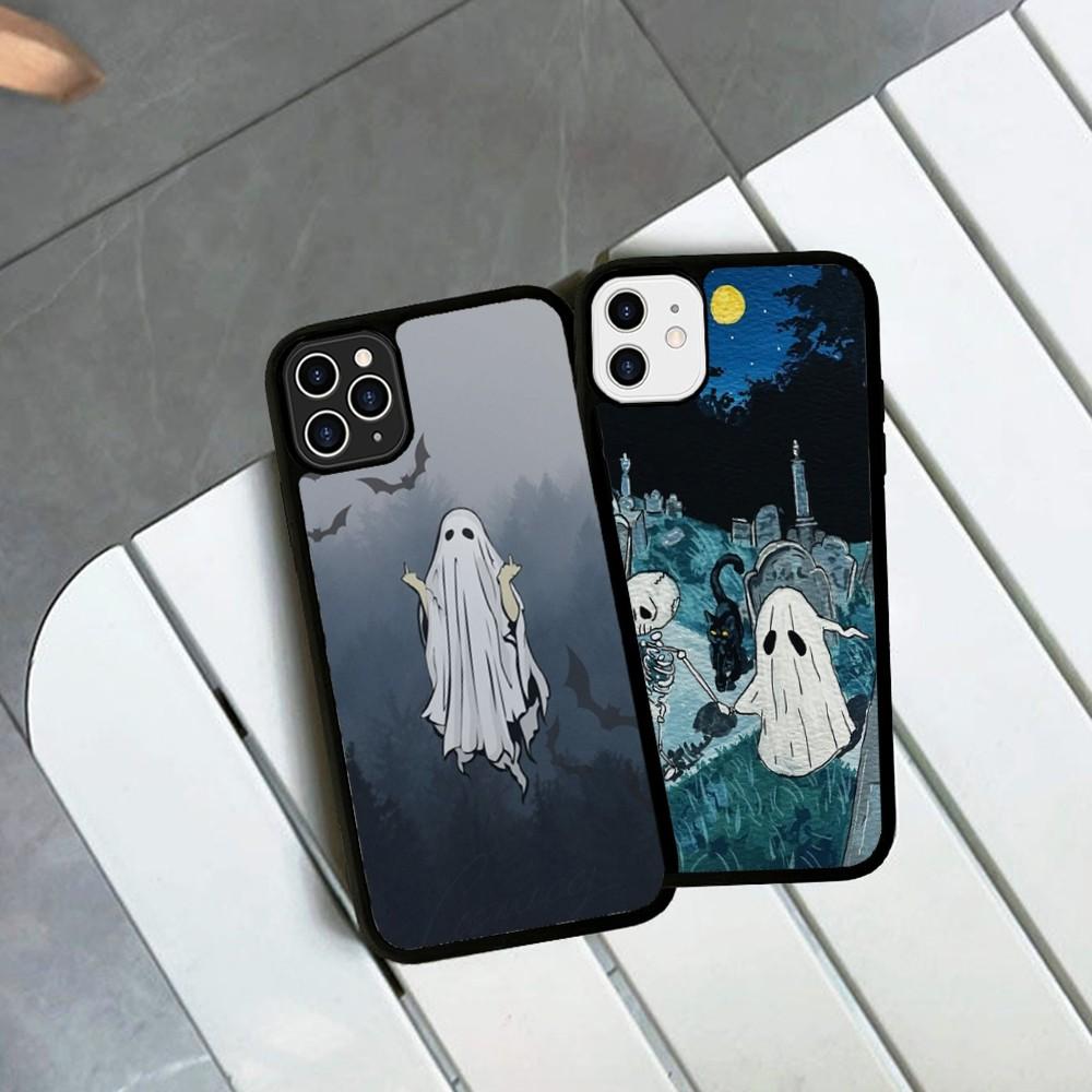 Мультяшный жуткий привидение Чехол для телефона Силикон PC+TPU Для Для IPhone 11 12 13 14 15 16 Plus Pro Max Чехол