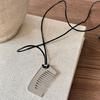Современное ожерелье из сплава в форме расчески, полированная отделка, цепочка для ключицы, повседневный модный аксессуар