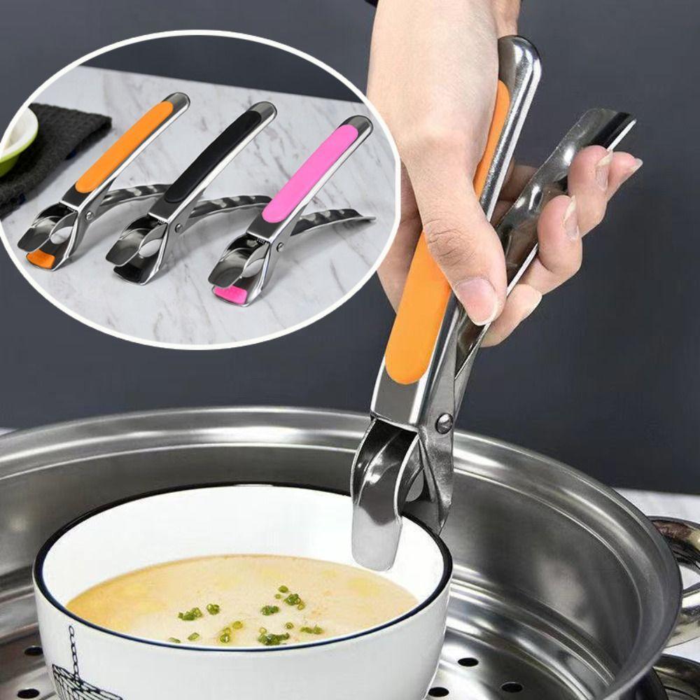 Stainless Steel Anti Scalding Clip Non-slip Pot Clips Durable Kitchen Bowl Clip