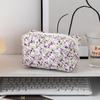 Floral Handheld Cosmetic Bag With Zipper For Travel And Daily Use