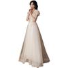 Banquet evening dress women's 1011 new long sexy host champagne fairy fantasy Mori evening dress skirt