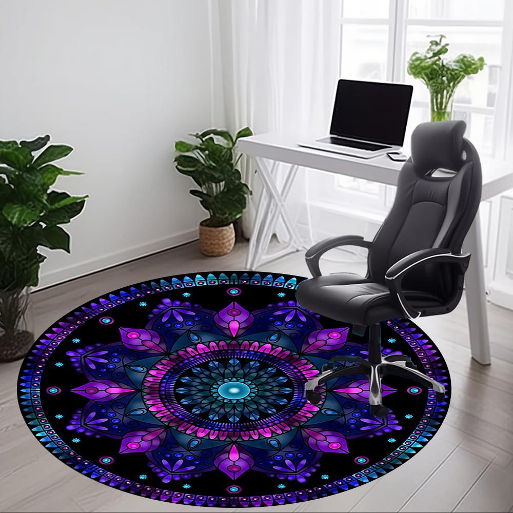 1 шт. Коврик для стула с узором мандала для офиса, нескользящий, легкий, машинная стирка, коврик для офиса, спальни, комнаты - Праздничный декор y251009103