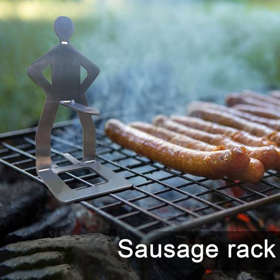 1/2 шт. Барбекю из нержавеющей стали Подставка-держатель для сосисок Многоразовая Забавная металлическая вилка