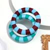 New Colorful Striped Resin Bangle Bracelet for Women Fashion Geometric Stackable Bracelets Minimalist Jewelry Gift