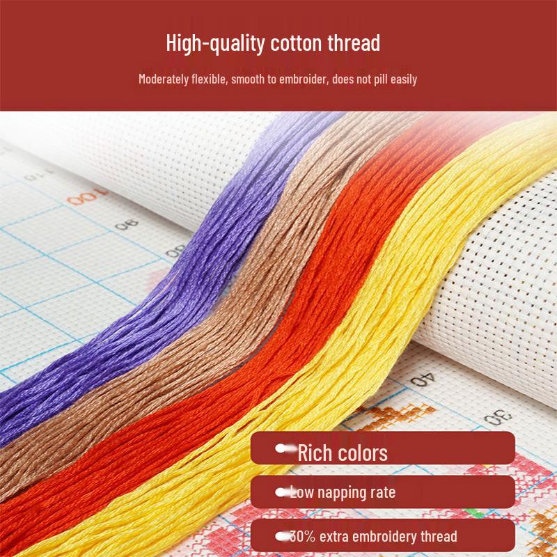 Вышивка «Обильный урожай» 2025: Вышивка крестом «Пять злаков» для декора гостиной дома, Атмосферное растение «Сделай сам» в новом стиле