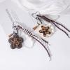 Leopard Print Flower Quality Leather Filled Cotton 3D Braided Rope Flower Bag Pendant Exquisite Creative Accessory Gift Bag Charm