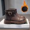 Girls' Fashion Trend with Zipper and Plush Insulation High Top Cotton Boots Short Boots Casual Fashion Boots