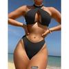 Solid Color Multi-color Sexy Bikini European and American Straps Split Swimsuit Set