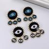 Devil's Eye Drip Oil Alloy Earrings: Trendsetting European & American Street Style