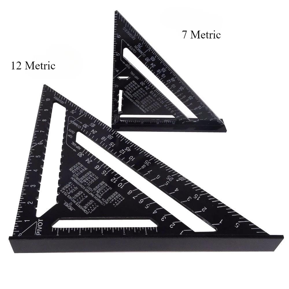 Woodworking Aluminum Alloy Triangle Gauges High Precision Marker Angle Ruler Measuring Gauging Tools