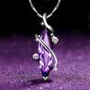 Эстетическое фиолетовое женское ожерелье Huitan CZ с подвеской в виде маркизы/квадрата/капли воды/цветка, роскошные модные женские свадебные украшения