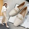 Single Shoes Women's  New Flat British Small Leather Shoes Women's Lazy Slip-on Loafers Spring Peas Shoes