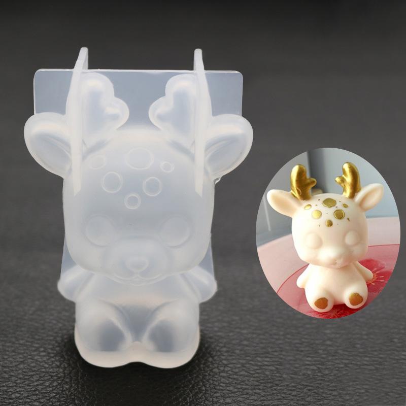 3d силиконовая форма Diy Геометрия стерео медведь олень кошка форма для животных форма для украшения торта инструменты орнамент форма эпоксидная форма