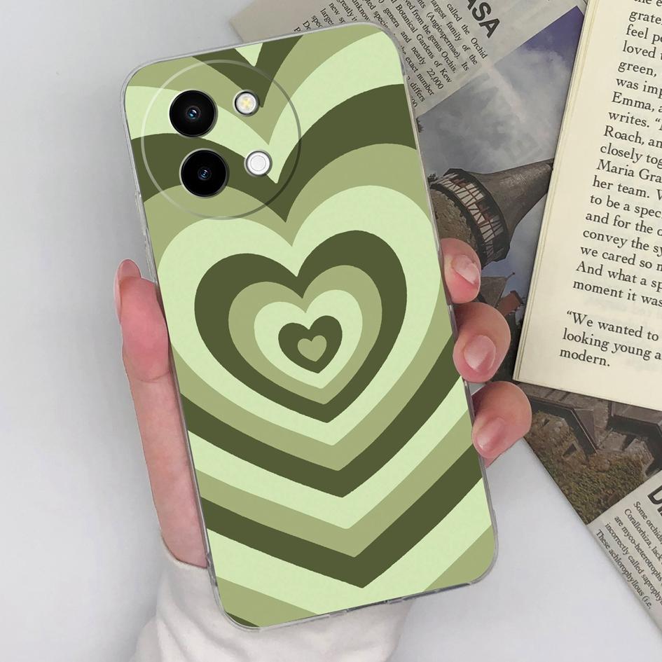 Для Vivo Y38 V40 Lite V30e Vivo Y200e 5G Y28 4G Vivo Y100 (ИДН) Задняя крышка силиконовый мягкий ТПУ прозрачный милый чехол медведь противоударные сумки для телефона для Vivo