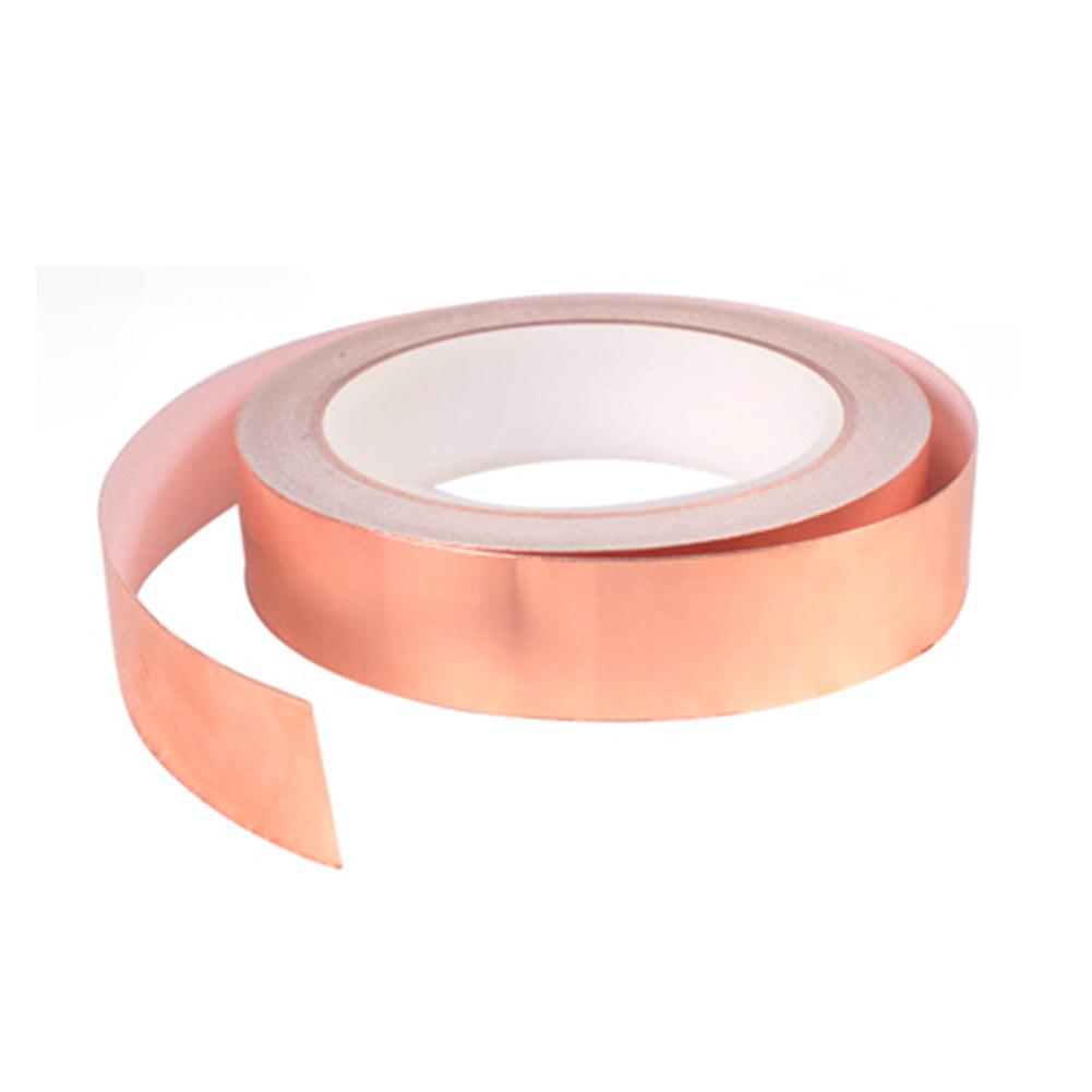5 м токопроводящая медная фольга экранирующая клейкая самоклеящаяся токопроводящая экранирующая лента двухсторонняя 25 мм для слизней улиток