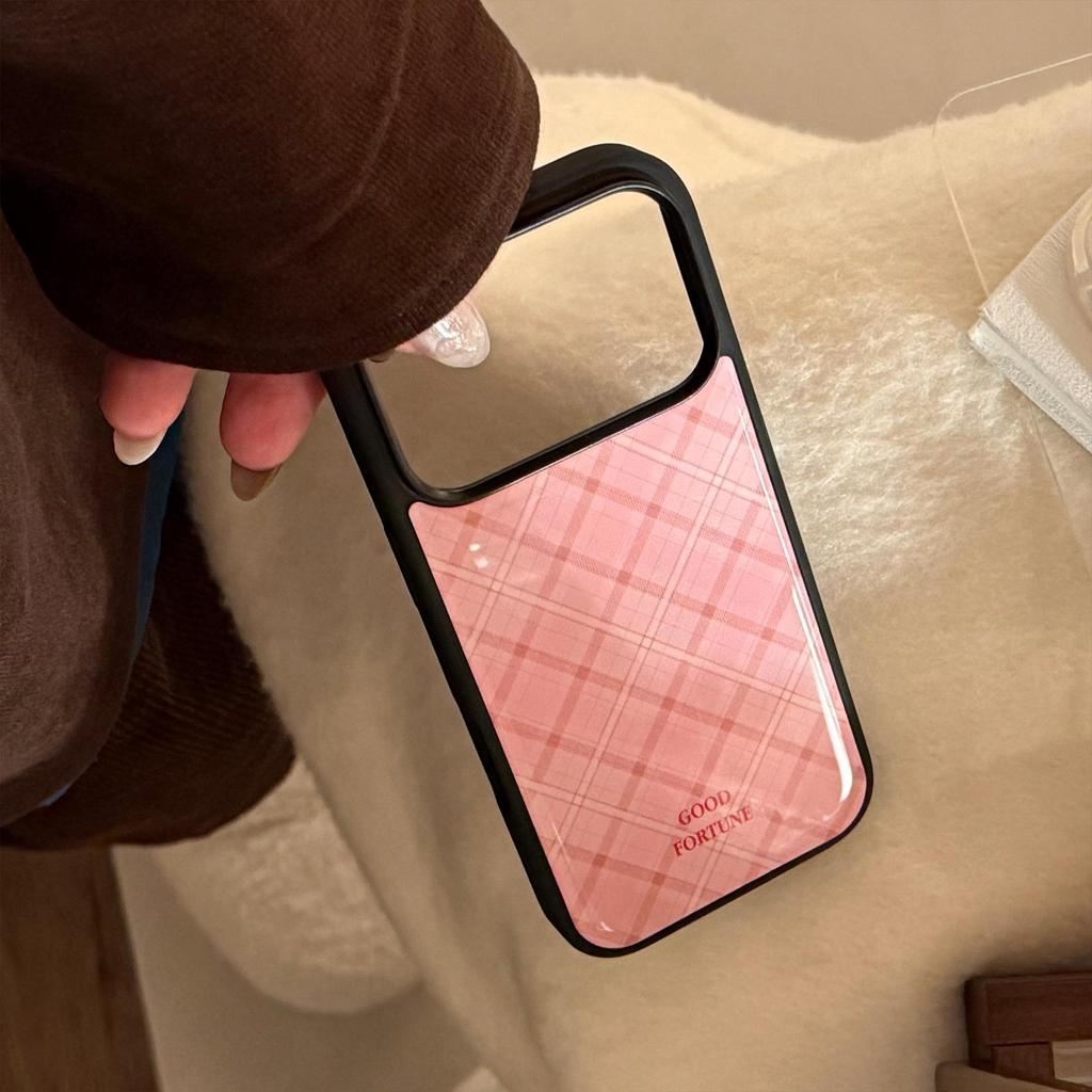 Розовый клетчатый чехол для телефона для iPhone 16, iPhone 17 и iPhone 17 Pro Max