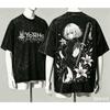 Nier Automata Стиранная футболка 2026 Новая модель Личность Одежда рубашка Круглогодичная одежда Ретро Мода Винтаж Свободный подарок