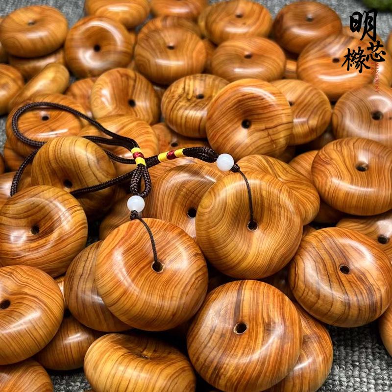 Taihang Aged Cypress Bread Ring Pendant with High-Density Medicinal Fragrance - 5.0 Edition