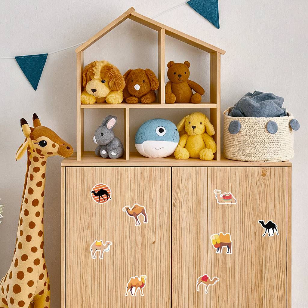35pcs Playful Animals Stickers Cartoon Camel Animal Stickers Funny Stickers For Guitar DIY Skateboard Laptop Luggage Decor DIY