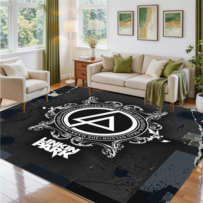 Linkin Park Design Crystal Velvet Rug Soft Decorative Mat for Bedroom Entrance