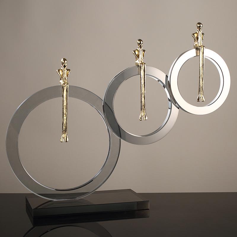 Light Luxury Modern Simple Ring Artificial Crystal Task Ornament Crafts Model Room Desktop Decoration Decoration