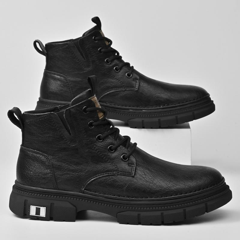 Модные новые красивые мотоциклетные туфли на толстой подошве, рабочая одежда, мужские туфли-оксфорды, осень-зима, новые мужские ботинки из натуральной кожи
