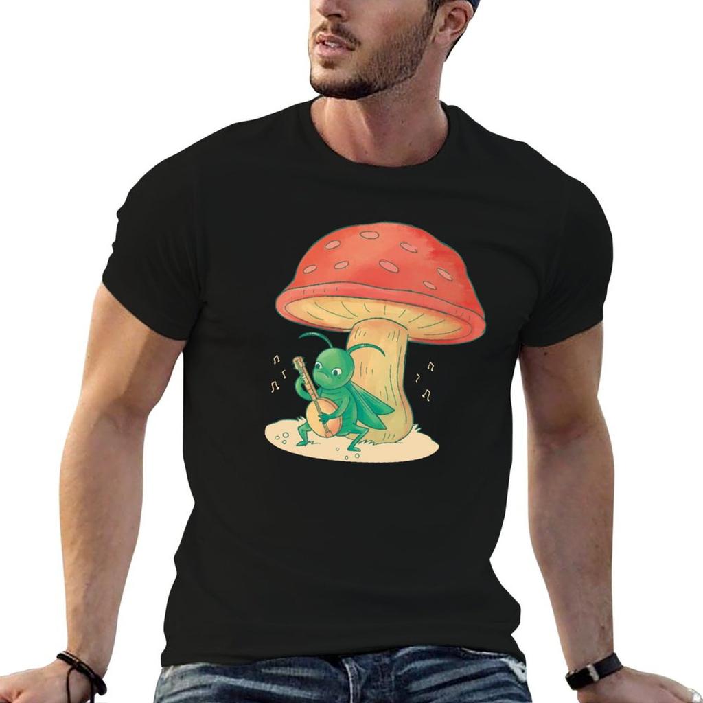 Grasshopper Toadstool Tshirt Classic Crew Neck Cotton Tshirt