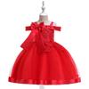 Girls Off Shoulder Princess Dress Party Performance Formal Wear Kids Prom Gown