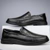 Повседневная мужская обувь из натуральной кожи, роскошные брендовые официальные мужские мокасины, дышащие туфли-лодочки без застежек, обувь для вождения