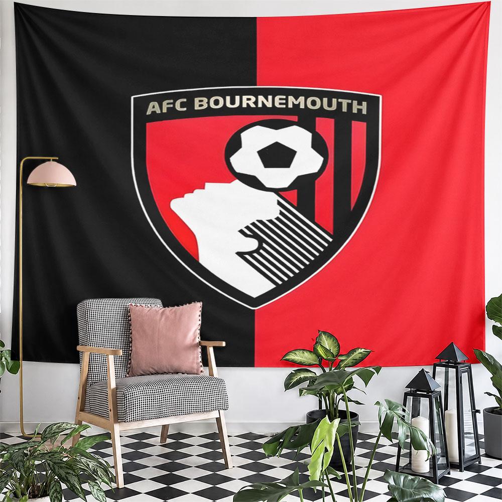 AFC Bournemouth Football Emblem Design Pattern Wall Hanging Tapestry Decorative Tapestry Home Decor for Bedroom and Living Room