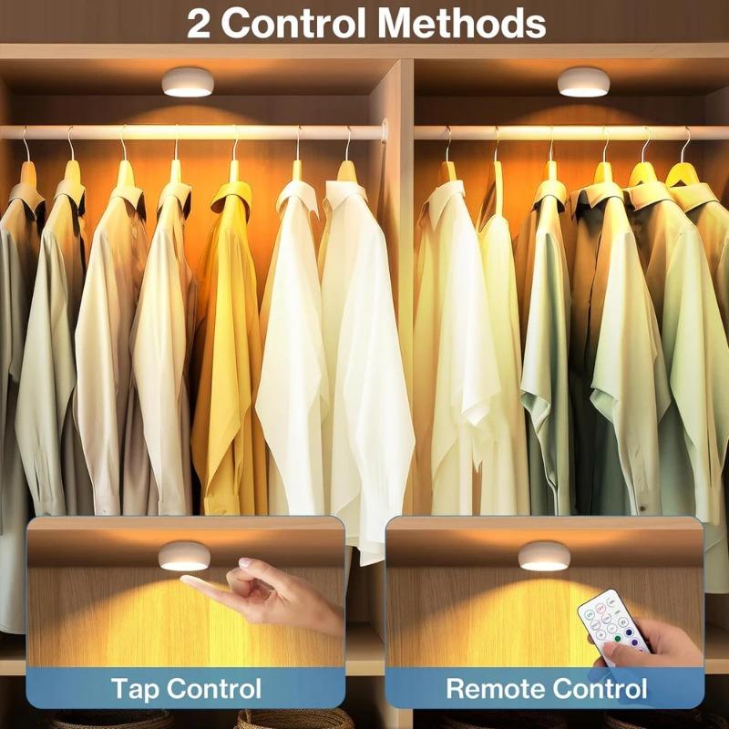 13 Colors Battery Powered LED Wall Light Ceiling Light, LED Light with Remote Control for Bedroom Kitchen Cabinet Light