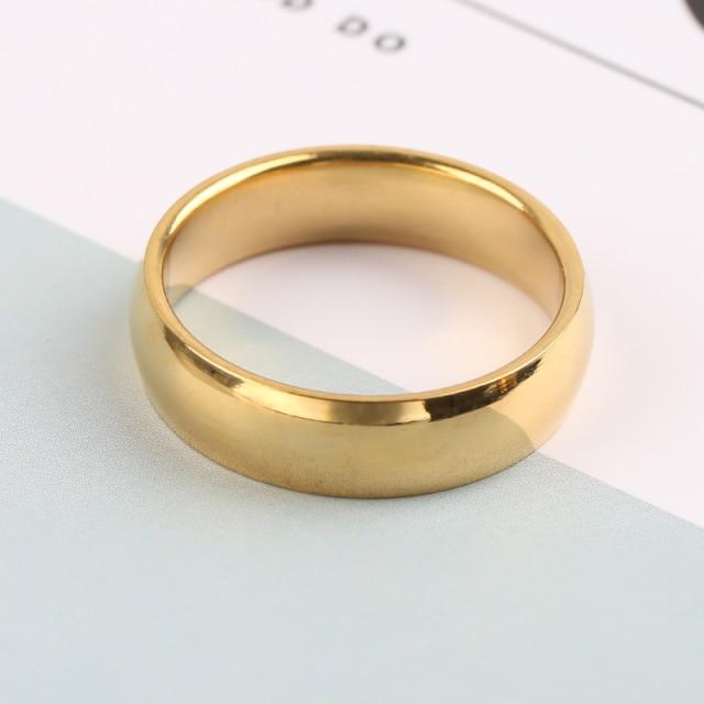 Простые модные стильные гладкие кольца из нержавеющей стали, классические золотые цветные кольца для женщин и мужчин, свадебные украшения для помолвки