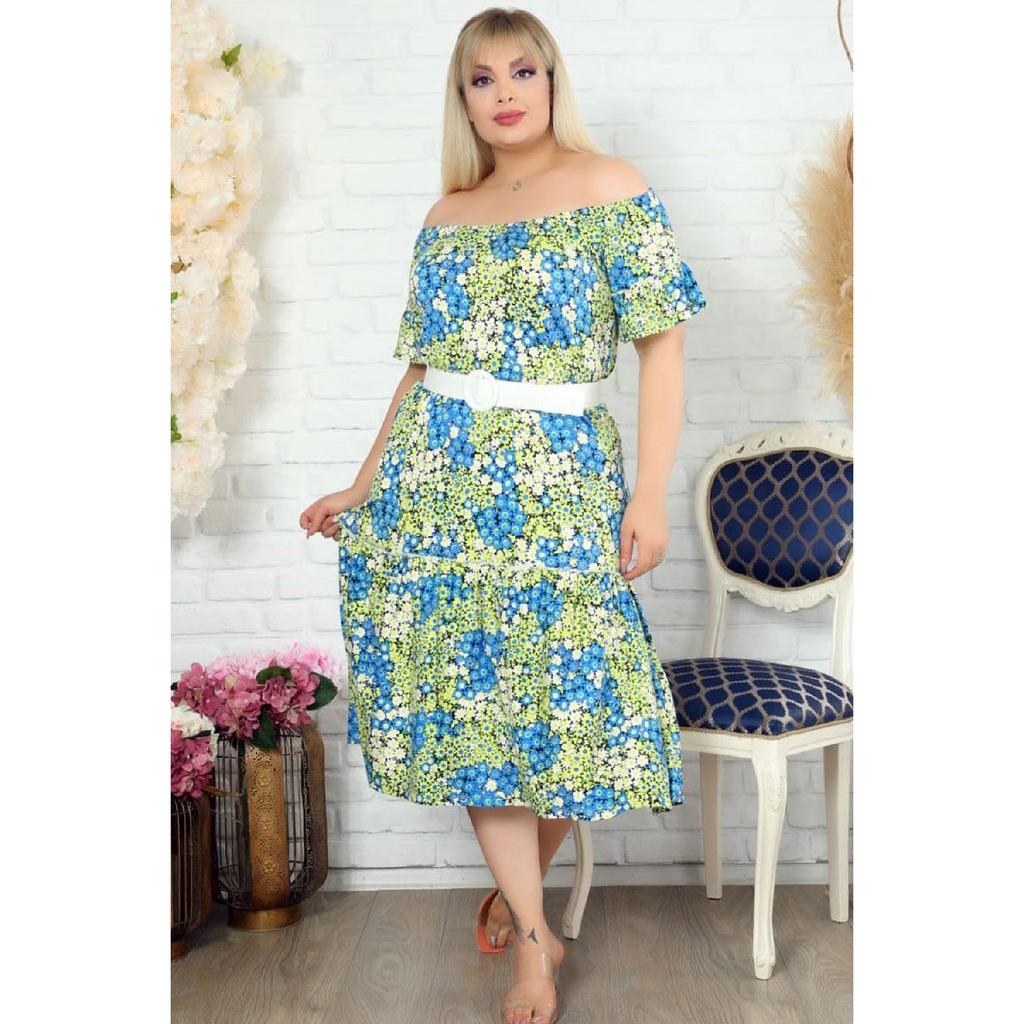 Special Design Madonna Collar Flower Flower Short Arm Belt Casual Dress