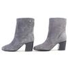Excellent CHANEL Short Boots COCO Mark Suede Leather Ankle Boots Gray 37 G32213 Used