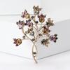 Fashion Retro Rhinestone Big Tree Brooch, Niche High-End Women'S Clothing Accessories Corsage Plant Pin