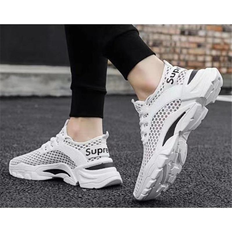 Мужская обувь, Дышащая сетчатая обувь, Мужская спортивная повседневная обувь на толстой подошве, Универсальная мужская обувь с низким верхом