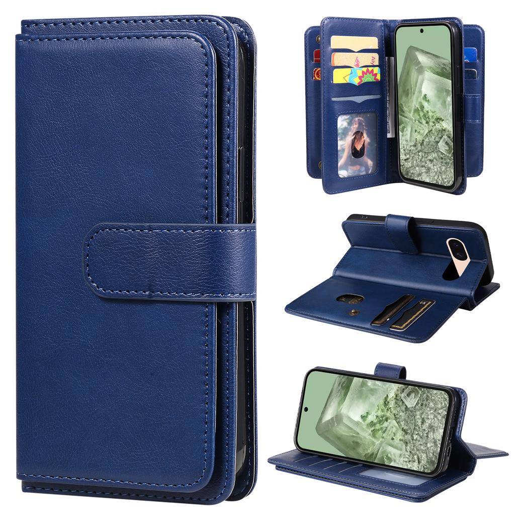 Кожаный чехол для Google Pixel 8a с 10 отделениями для карт, чехол для телефона, подставка