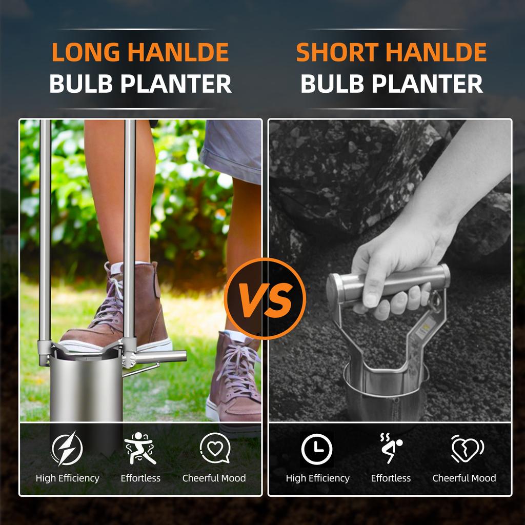 Инструмент для рассады луковиц с длинной ручкой, зубчатым основанием, садовая рассадопосадочная машина для лампочек с мягкой ручкой, сверхмощная