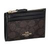 New COACH Skinny Id Case Artificial Leather With Plastic Card Holder Mini Women's Walnut & Black CW870-IMXAQ