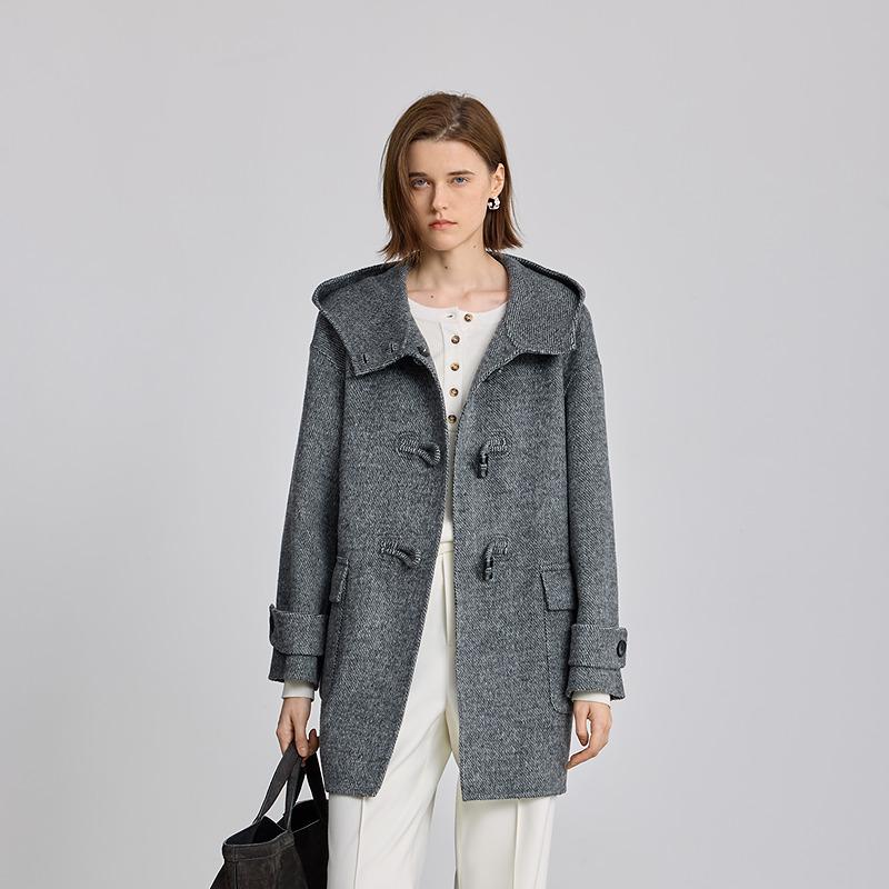 LILY fur collar double-sided woolen coat for women