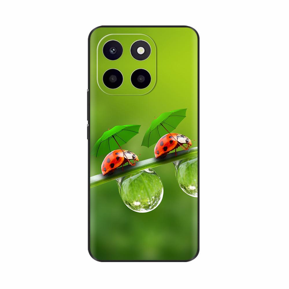 Чехол для Honor X6c Милый ТПУ Силиконовый Чехол для Телефона Для Honor X6c Задняя Крышка HonorX6c X 6C С Принтом Цветов Мягкий Силикон Coque Fundas