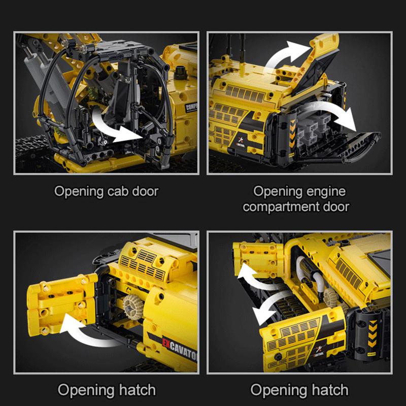 Cada 1702 шт. 1:20 городской пульт дистанционного управления, инженерная машина, модель DIY, строительные блоки, радиоуправляемый экскаватор, кирпичи, игрушки для детей, подарок