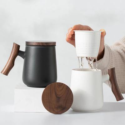 Керамическая чашка для разделения чая, чашка для чая из черной керамики, личная чашка высокого класса с фильтром, чашка для чайной церемонии, чашка для питья большой емкости