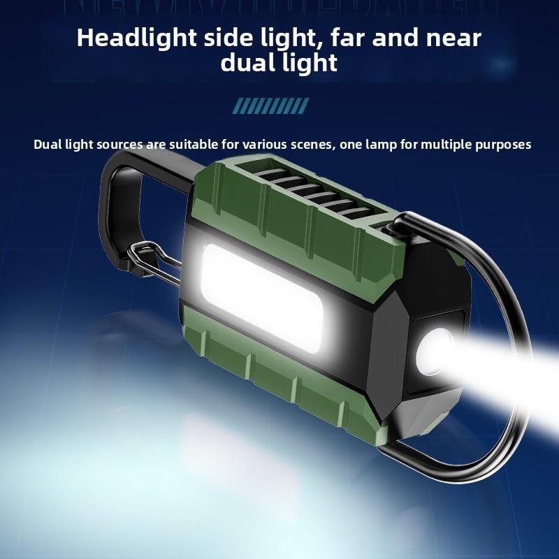 New Strong Light Flashlight Outdoor Multi functional Work Light with Side Light Long endurance Charging Mini Portable Flashlight