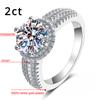 2/3CT Роскошные обручальные кольца с муассанитом для женщин, белое золото, покрытие со сверкающими бриллиантами, ювелирные изделия из стерлингового серебра S925