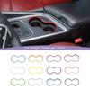 Front Cup Holder Decorative Ring Cover Stickers Fit For Dodge Challenger 2015 Up  ABS Car Accessories