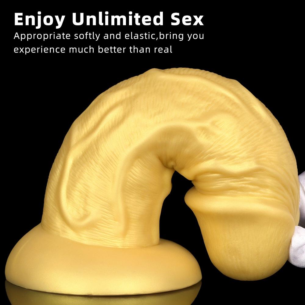 Реалистичный фаллоимитатор с присоской, огромные фаллоимитаторы, секс-игрушки для женщин и мужчин, искусственный член, большой золотой пенис, анальная Анальная пробка, эротическая